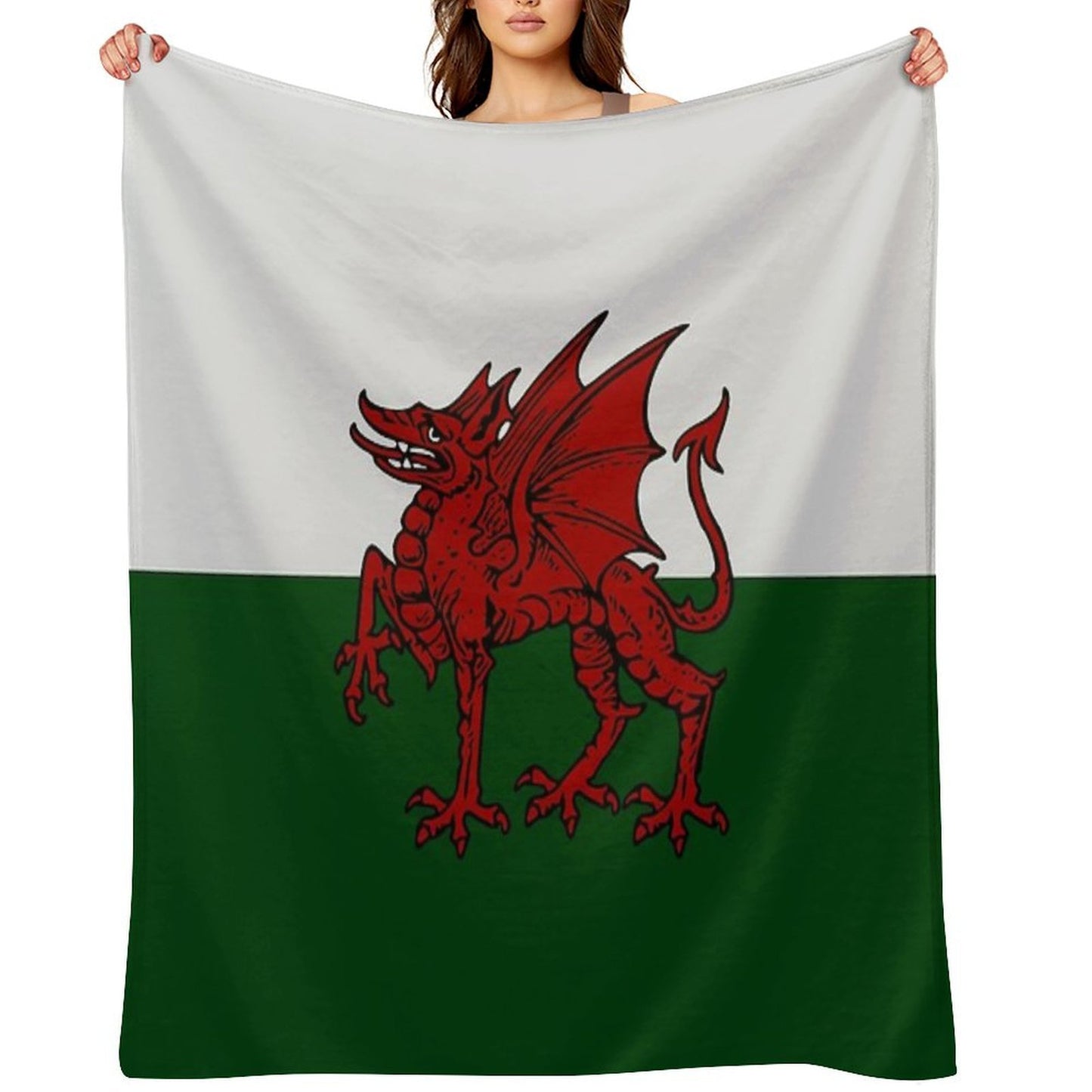 Welsh Dragon Sustainable Throw Blanket