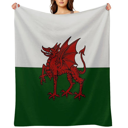Welsh Dragon Sustainable Throw Blanket
