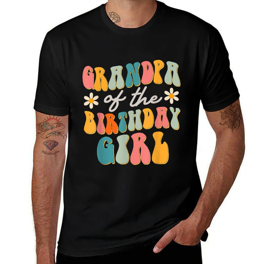 Grandpa Of The Birthday Girl Groovy Themed Papa  Breathable T-Shirt