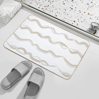 Abstract Waves (Beige)  Odorless Bath Mat