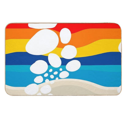 Beach Summertime Abstract Rainbow Print  Toxin-Free Bath Mat