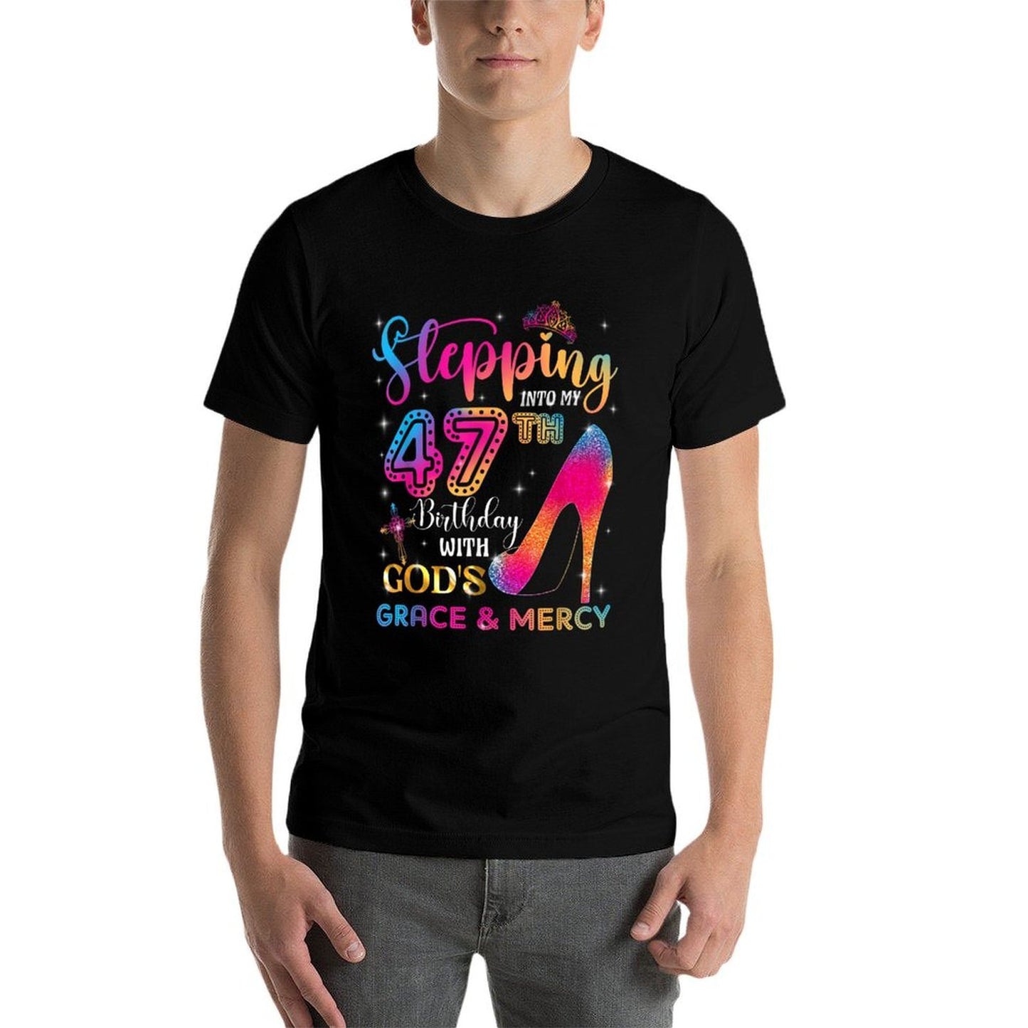 Stepping Into My 47th Birthday with God's Grace & Mercy Girl  Stretchy T-Shirt