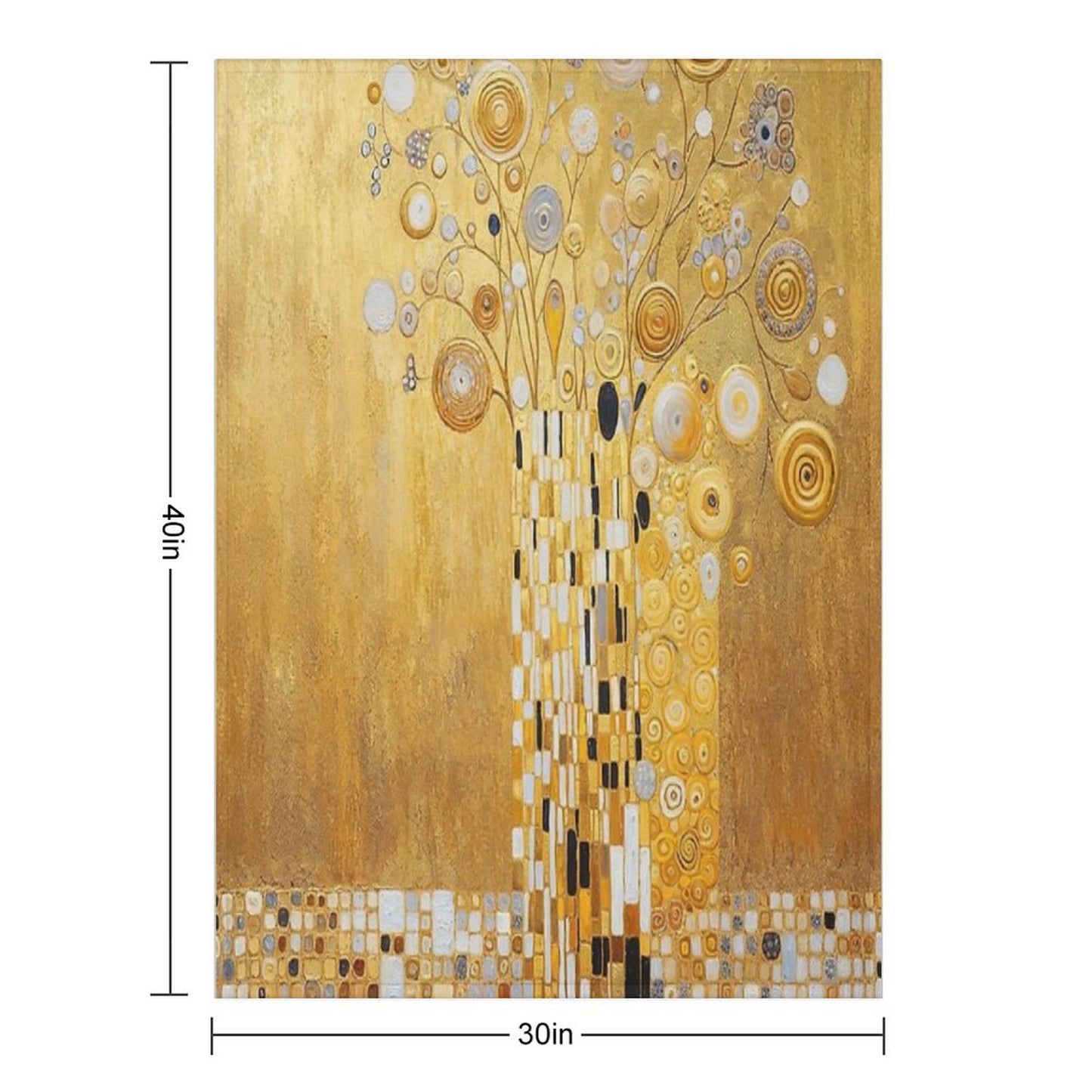 Klimt Flowers in Gold Comfort Throw Blanket