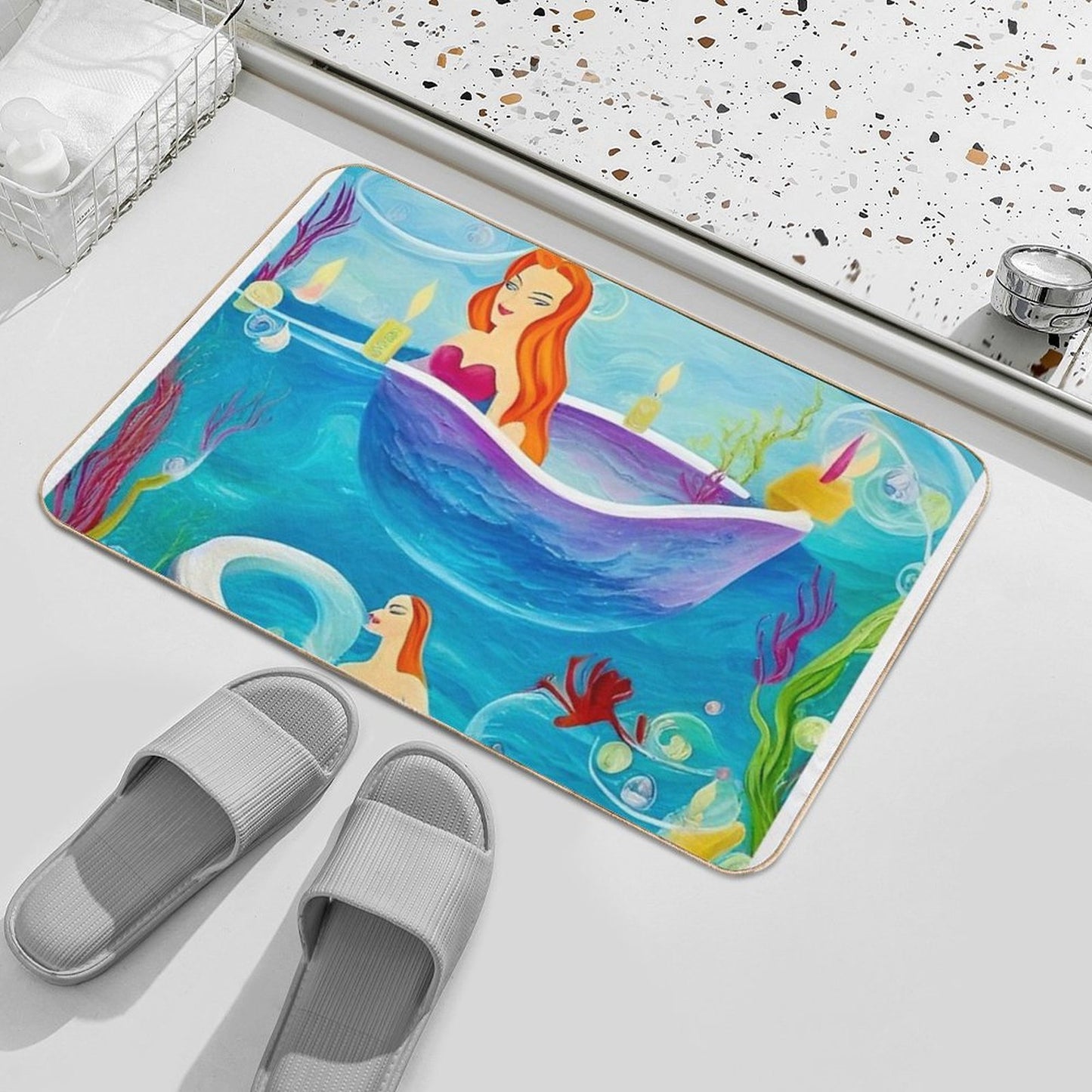 Mermaid Bath Time  Long-Lasting Bath Mat