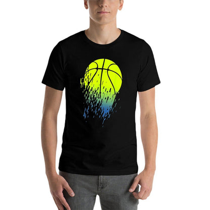 Disintegrating Neon Green Basketball Urban  Heathered Texture T-Shirt