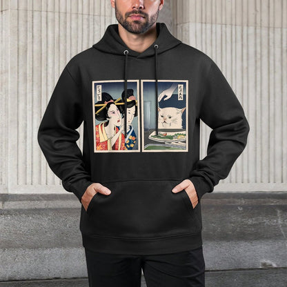 Angry Lady Yelling At Cat Meme Woman Funny Japan Graphic Versatile Streetwear Hoodie