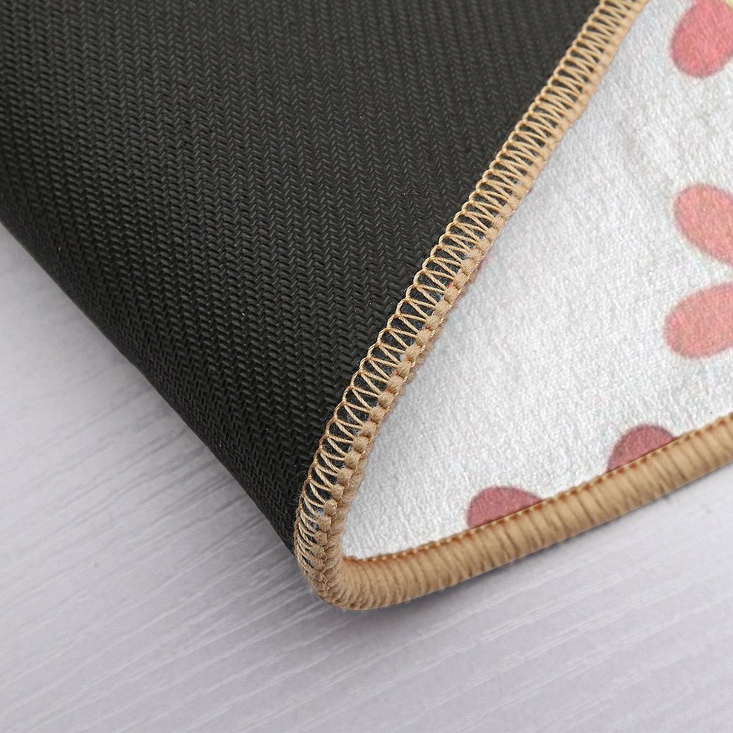 Pink Cute Flowers Pattern  Easy To Clean Bath Mat