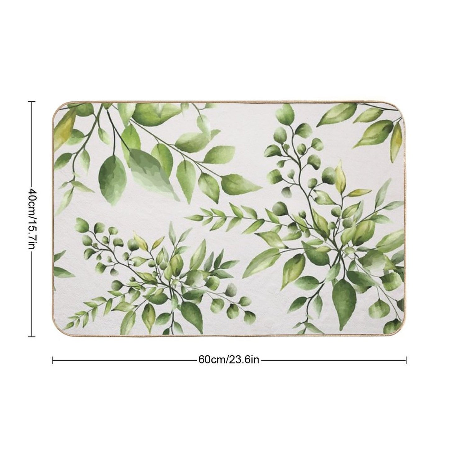 Watercolor Leaves  Anti-Trip Bath Mat