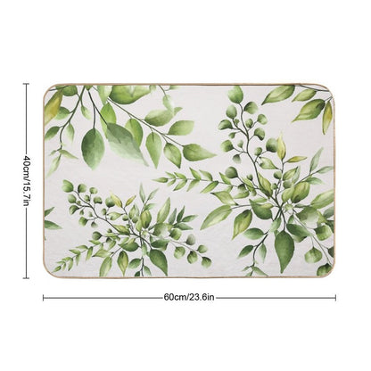 Watercolor Leaves  Anti-Trip Bath Mat