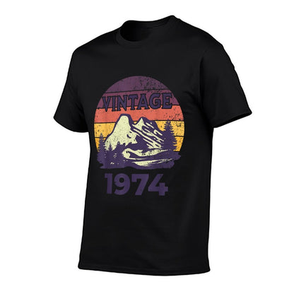 50 Year Old Gifts Vintage 1974 Limited Edition 50th Birthday  Ribbed Collar T-Shirt