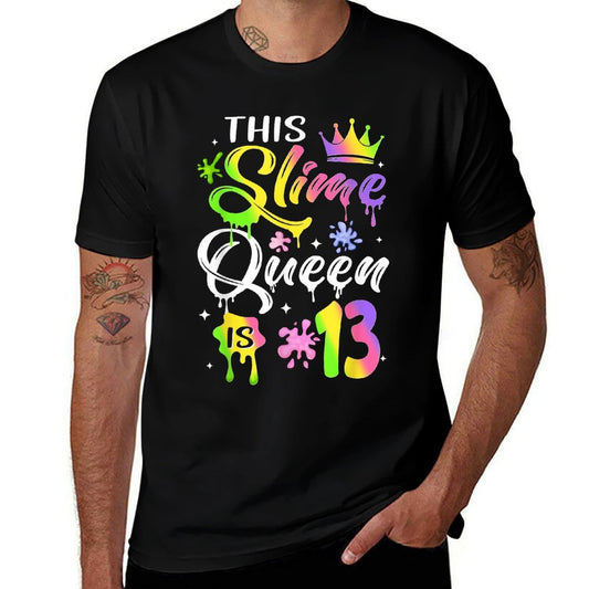 This Slime Queen Is 13 Year Old Birthday 13th Girl Party  Moisture-wicking T-Shirt