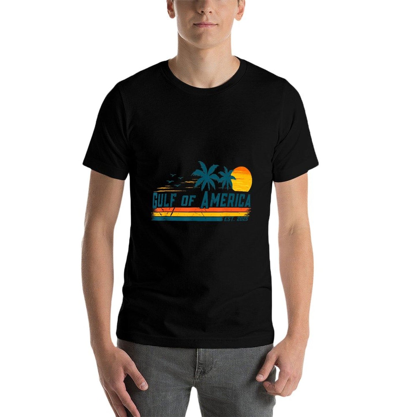 Vintage Gulf Of Us America Retro Sunset Gulf Of Us America Moisture-wicking T-Shirt