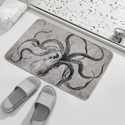 Vintage Octopus  Fade-Resistant Bath Mat