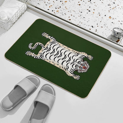 TIBETAN TIGER RUG-white 3  Slip-Resistant Bath Mat
