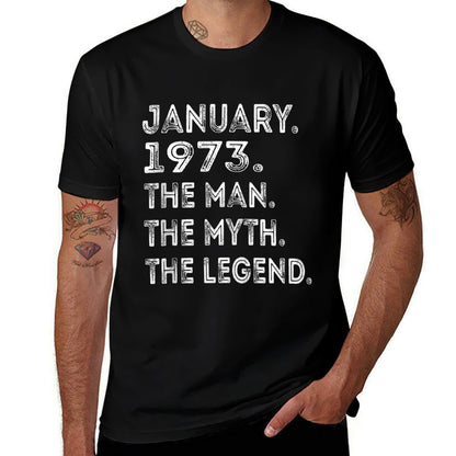 Mens Man Myth Legend January 1973 50th Birthday Gift 50 Years Old  Slim-fit Cut T-Shirt