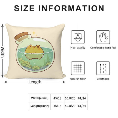 Round Frog Potion Soft Durable Construction Throw Pillow