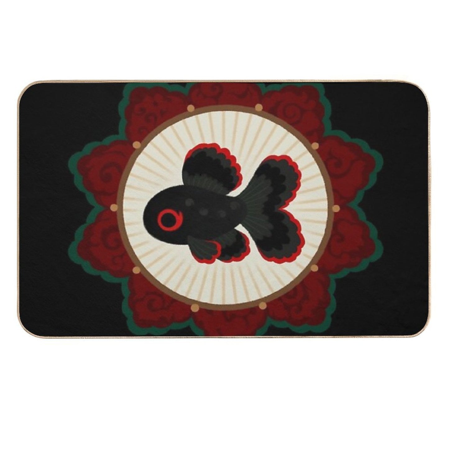 Butterfly Goldfish - Black  Versatile Bath Mat