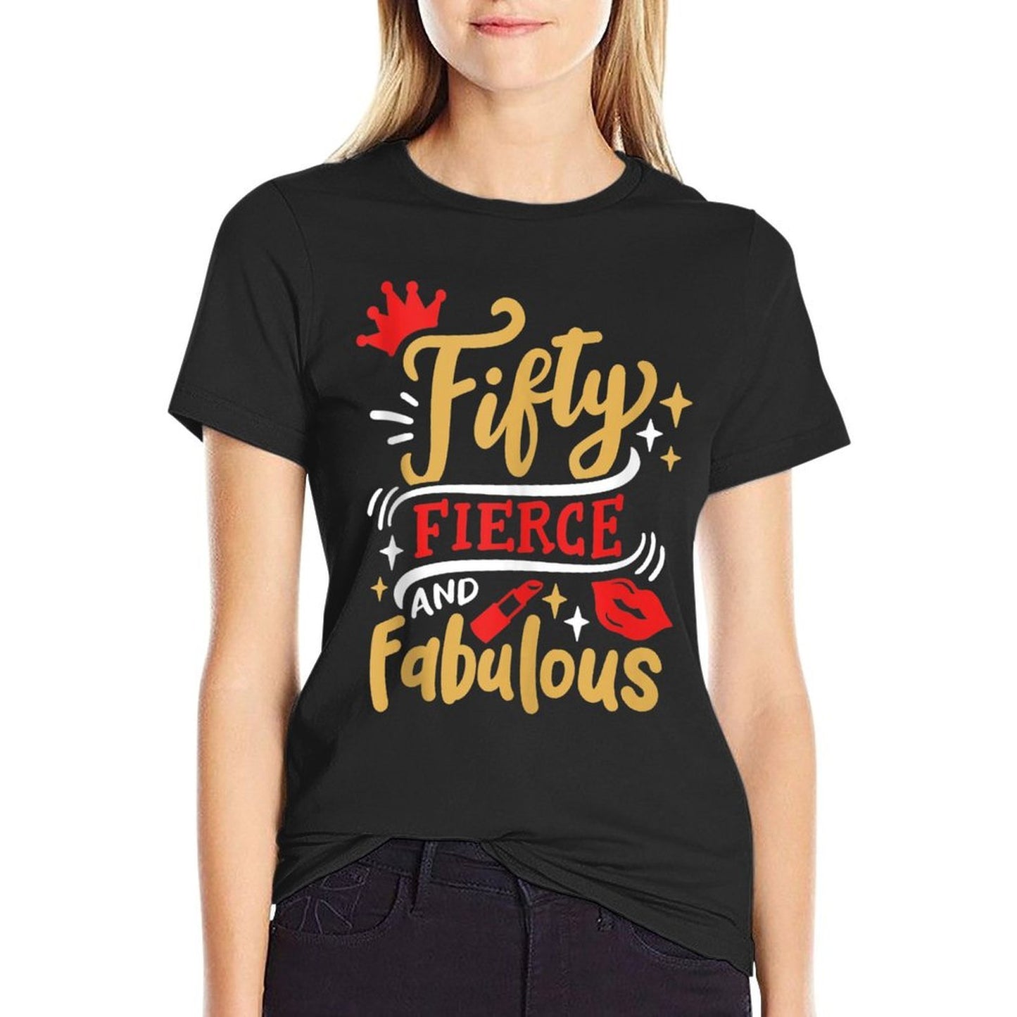 Fifty And Fabulous 50th Birthday Bday 50 Years Old  Summer-ready Fabric T-Shirt