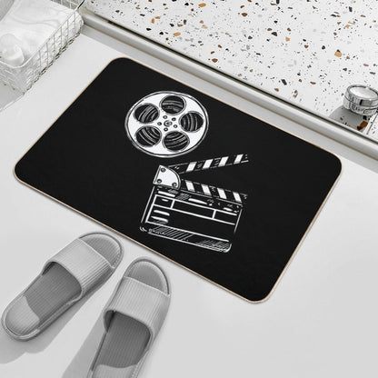 Movies, Film And Clapperboard  Versatile Bath Mat
