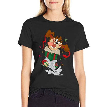 Looney Tunes Christmas Taz Ripping Presents  Versatile T-Shirt