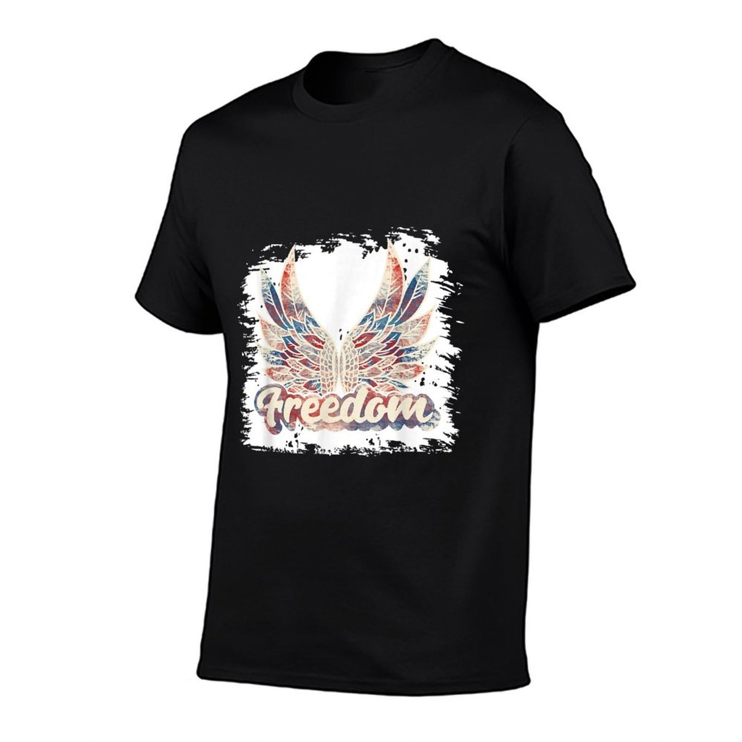 Bleached July 4th Freedom Wings Patriotic USA Angel Wings  Lightweight T-Shirt