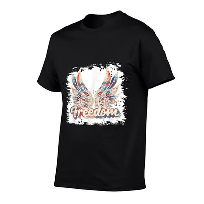 Bleached July 4th Freedom Wings Patriotic USA Angel Wings  Lightweight T-Shirt