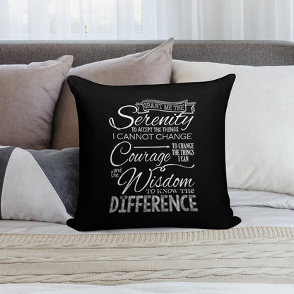 Serenity Prayer - Chalkboard Soft Luxury Feel Throw Pillow