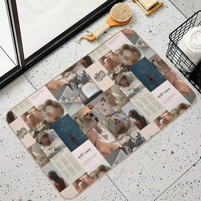 Self Care Aesthetic Collage  Non-Slip Bath Mat