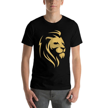 Gold Lion Head Logo For Boy Girl Kids  Heathered Texture T-Shirt