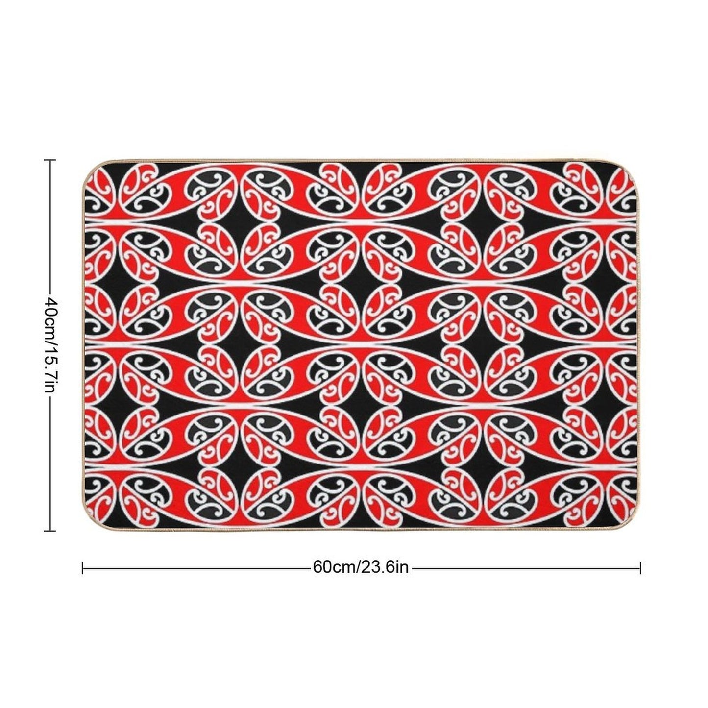Maori Traditional Pattern Hammehead Shark  Anti-Trip Bath Mat