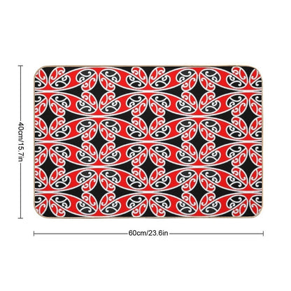 Maori Traditional Pattern Hammehead Shark  Anti-Trip Bath Mat