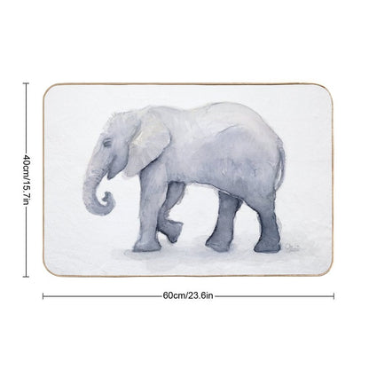 Elephant Watercolor  Rapid-Drying Bath Mat