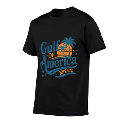 Retro Gulf Of US America 2025 American Flag Gulf Mexico Tagless Design T-Shirt