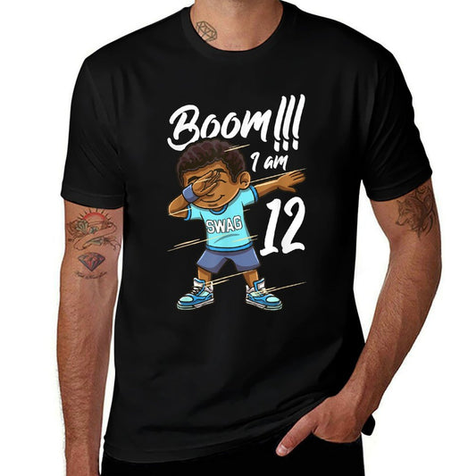 Boom Im 12 Year Old Black Boy Dabbing 12th Birthday Party  Breathable T-Shirt