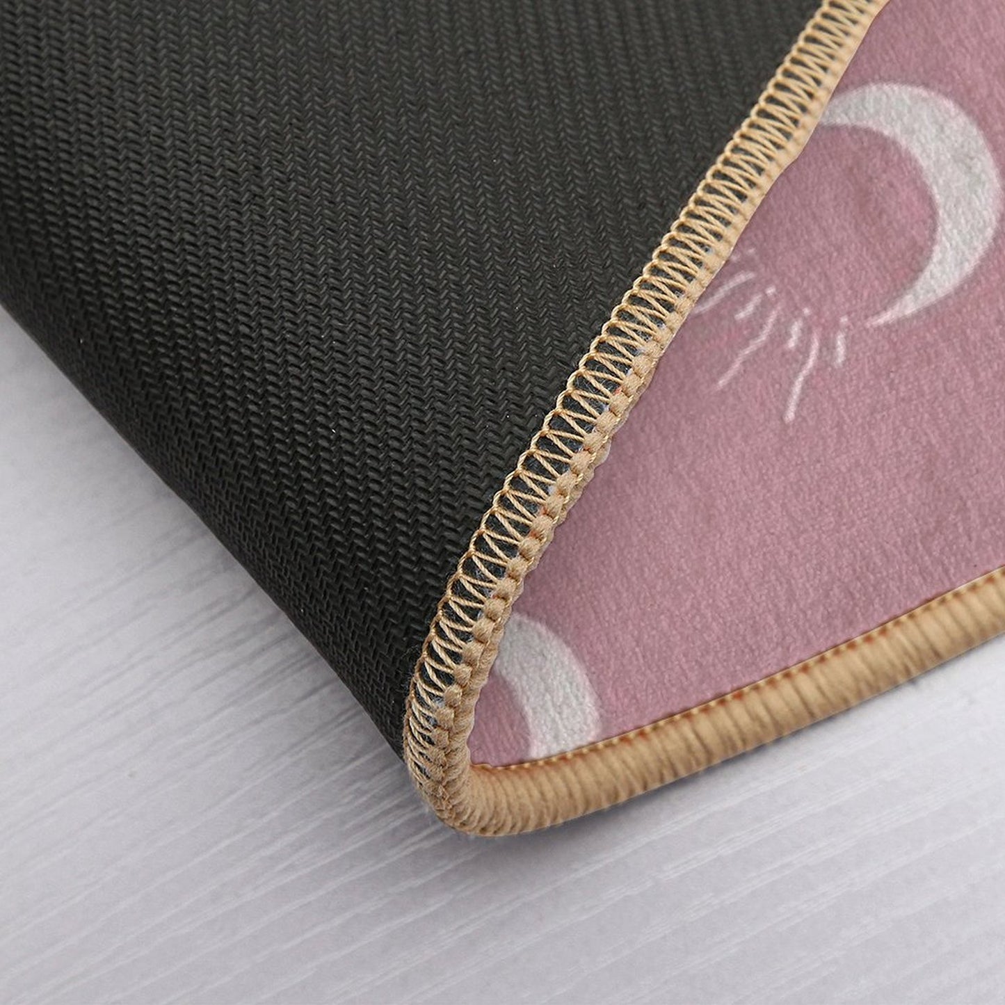 Cute Sun And Moon Design Boho Aesthetic In Muted Colors Deep Pink  Repositionable Bath Mat