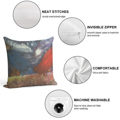 Cosmic Companions Soft Washable Throw Pillow