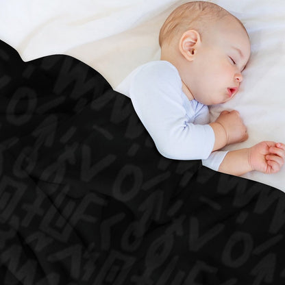 Black Pattern All-season Throw Blanket