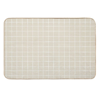 Copy of Minimal Basic Grid in Brown Base Color Background Pattern  Long-Lasting Bath Mat