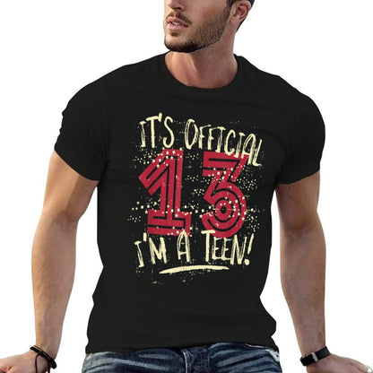 13th Birthday Its Officialn For Boys Girls Gift  Heathered Texture T-Shirt