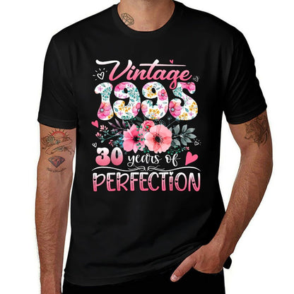 Vintage 1995 Floral 30 Years Of Perfection 30th B-day Party  Affordable Price T-Shirt