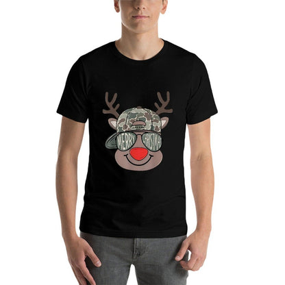 Reindeer Rudolph Merry Christmas Xmas Holiday Boys Camo  Affordable Price T-Shirt