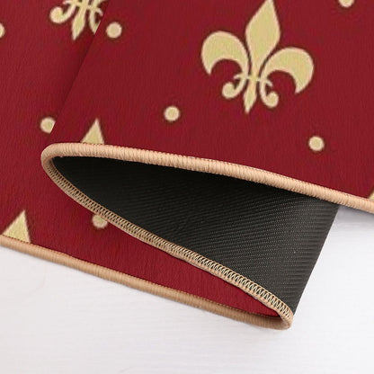 Fleur De Lis Design - Red  Long-Lasting Bath Mat