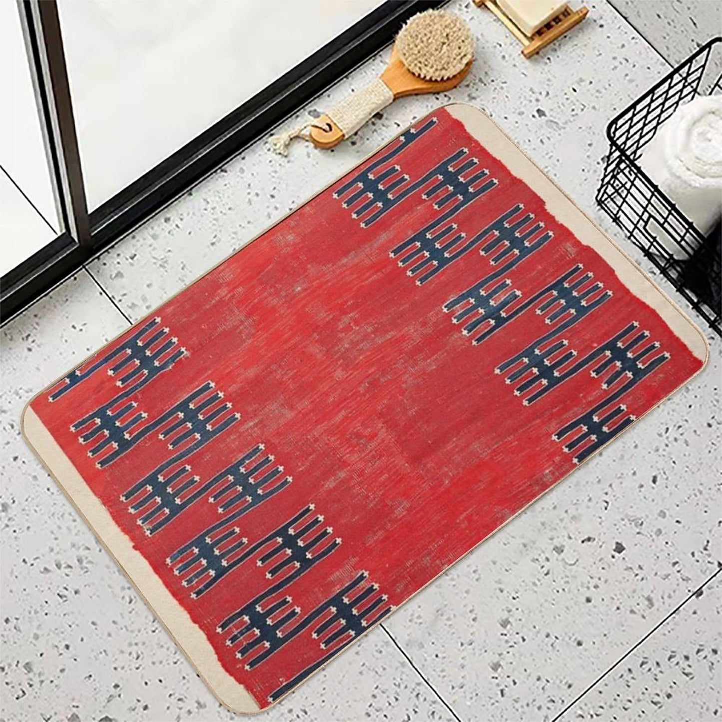 Yüncü Balikesir Northwest Anatolian Kilim Print  Slip-Resistant Bath Mat