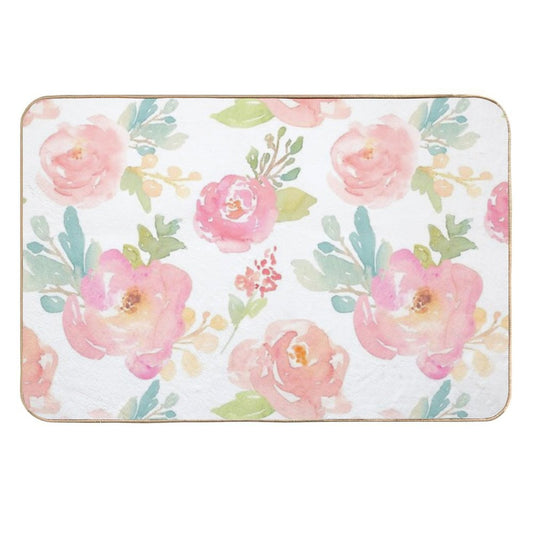 Peony Floral Print  Eco-Friendly Bath Mat