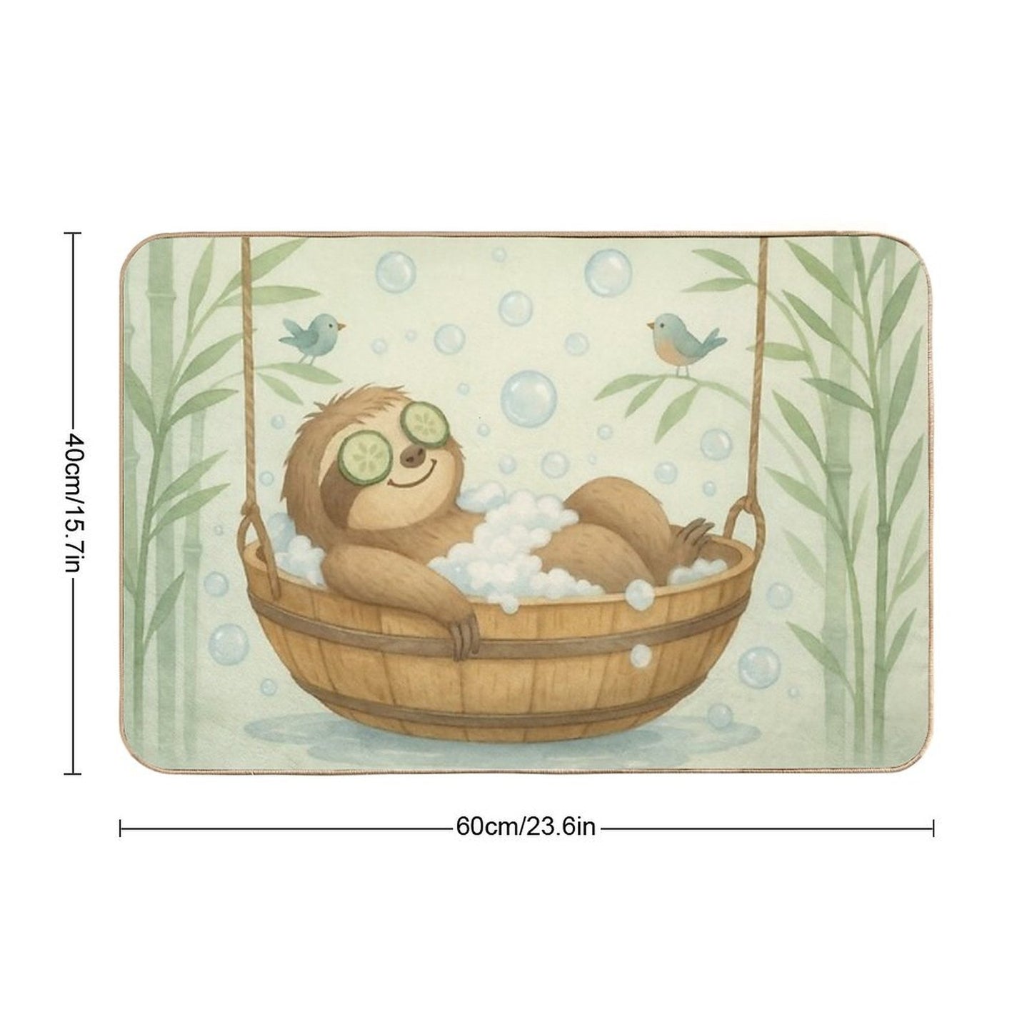 Slow Down & Soak - Relaxing Sloth Vibes  Easy Maintenance Bath Mat
