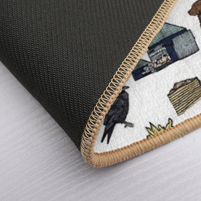 Maryland Pattern - White  Rapid-Drying Bath Mat