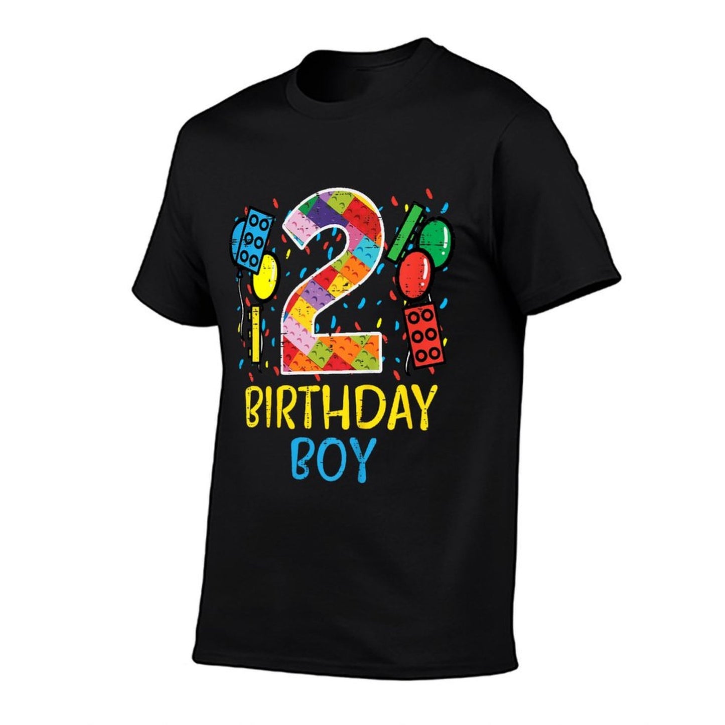 Kids 2 Birthday Boy Building Blocks 2nd Bday Boys Kids Toddler Comfortable T-Shirt
