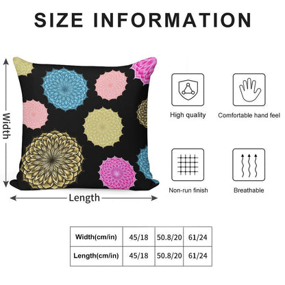 Mandala Flower Multi 01-01-1900 Soft Fade-Resistant Throw Pillow