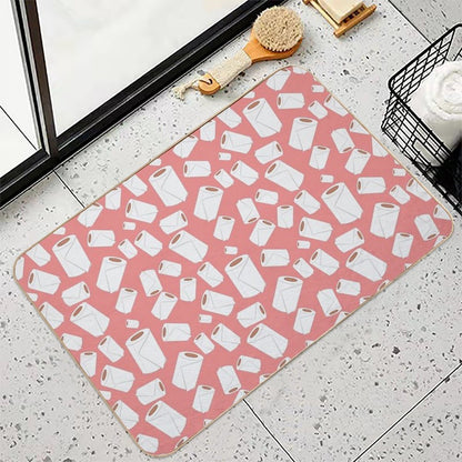 Repeating Toilet Paper Rolls  Stain-Proof Bath Mat