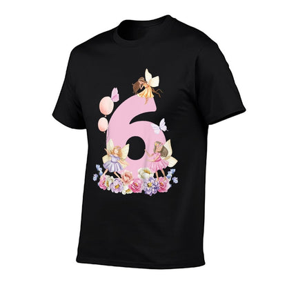 Kids Fairy 6th Birthday Girl Outfit For Kids Girls 6 Year Old  Trendy Pattern T-Shirt